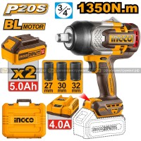 Аккумуляторный бесщеточный ударный гайковерт INGCO CIWLI20135 INDUSTRIAL 20 В 3/4" 1350 Нм / 1900 Нм Аккумуляторный бесщеточный ударный гайковерт INGCO CIWLI20135 INDUSTRIAL 20 В 3/4" 1350 Нм / 1900 Нм