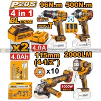 Набор аккумуляторного инструмента   INGCO COSLI241292 INDUSTRIAL 20 В 4 шт.